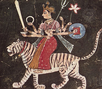 A Rajasthani Painting of Durga